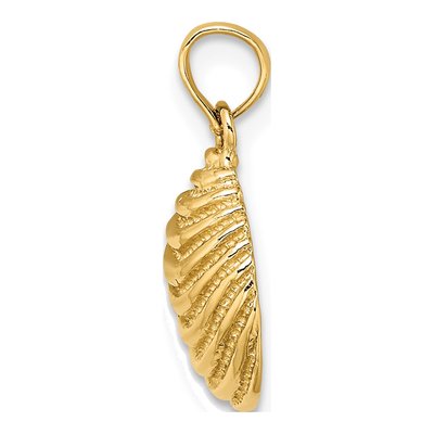 10K Yellow Gold Clam Shell Pendant – view 3