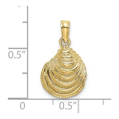 10K Yellow Gold Clam Shell Pendant – view 4
