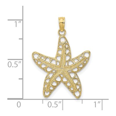 10K Yellow Gold Cut-Out Starfish Pendant – view 4
