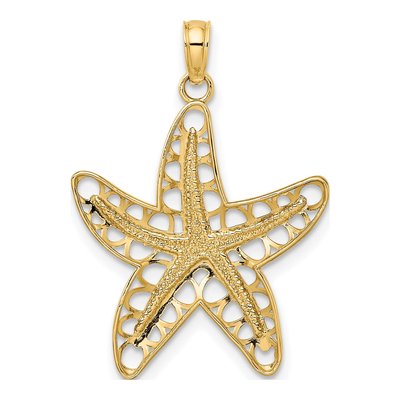 10K Yellow Gold Cut-Out Starfish Pendant – view 5