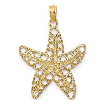 10K Yellow Gold Cut-Out Starfish Pendant