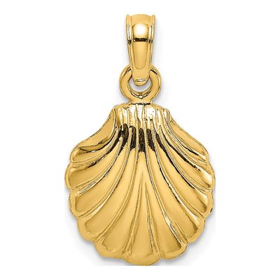 10K Yellow Gold Scallop Shell Pendant
