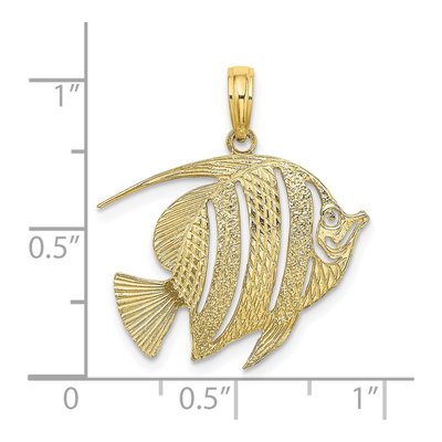 10K Yellow Gold Cut-Out Fish Pendant – view 4