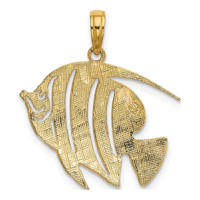 10K Yellow Gold Cut-Out Fish Pendant – view 5