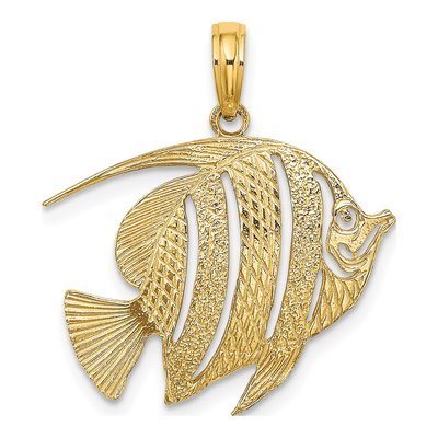 10K Yellow Gold Cut-Out Fish Pendant