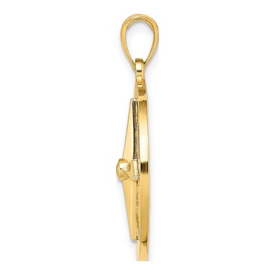 10K Yellow Gold Large Nautical Compass Charm – view 3