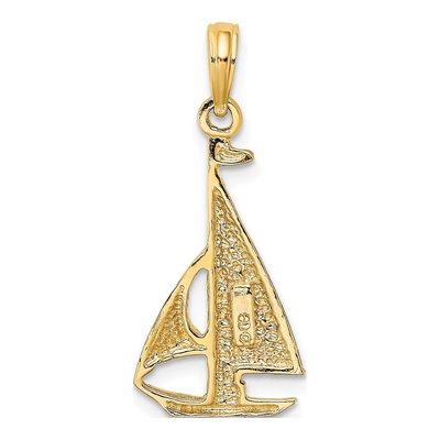 10K Yellow Gold Sailboat Pendant – view 5