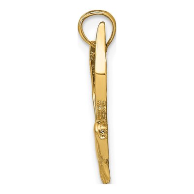 10K Yellow Gold Seagull Flying Pendant – view 3