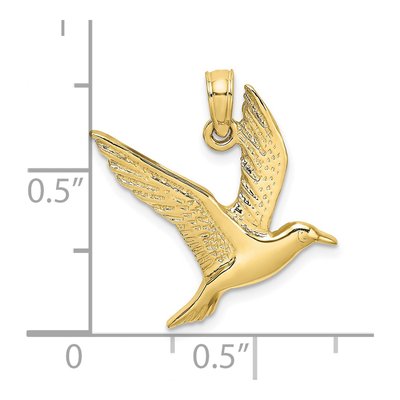 10K Yellow Gold Seagull Flying Pendant – view 4