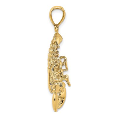 10K Yellow Gold Large 2-D Lobster Charm – view 3