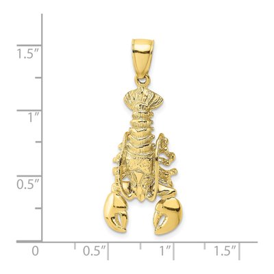 10K Yellow Gold Large 2-D Lobster Charm – view 4