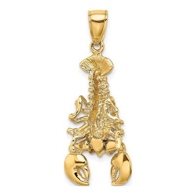 10K Yellow Gold Large 2-D Lobster Charm – view 5