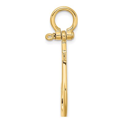 10K Yellow Gold 3D Anchor Pendant – view 2