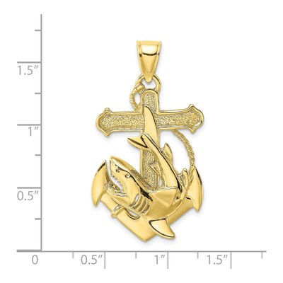 10K Yellow Gold Anchor Pendant – view 4