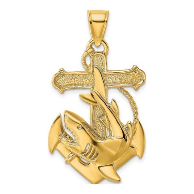 10K Yellow Gold Anchor Pendant
