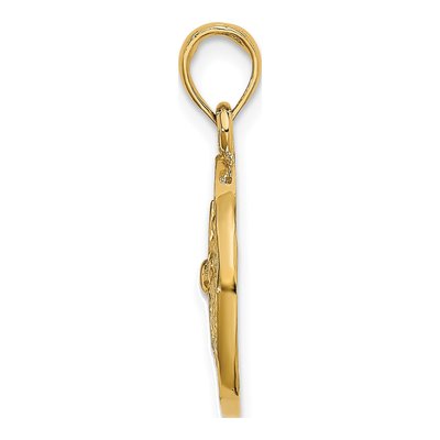 10K Yellow Gold Sand Dollar Pendant – view 3