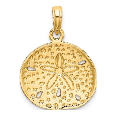 10K Yellow Gold Sand Dollar Pendant – view 5