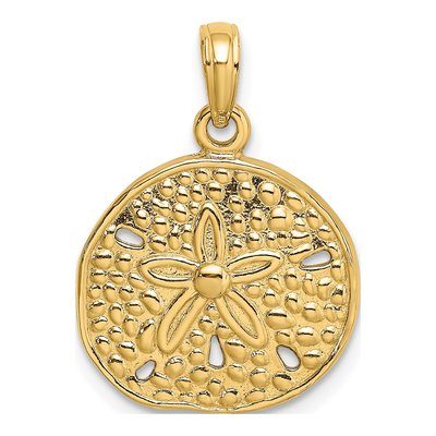 10K Yellow Gold Sand Dollar Pendant