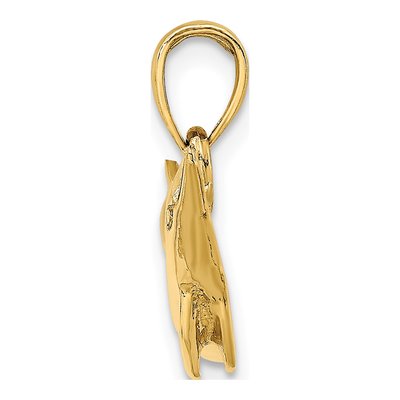 10K Yellow Gold Dolphin Pendant – view 3