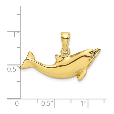 10K Yellow Gold Dolphin Pendant – view 4