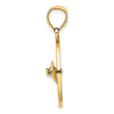 10K Yellow Gold Nautical Compass Pendant – view 3