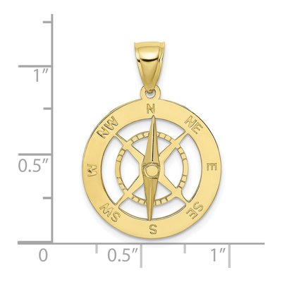 10K Yellow Gold Nautical Compass Pendant – view 4