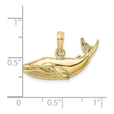10K Yellow Gold Humpback Whale Pendant – view 4