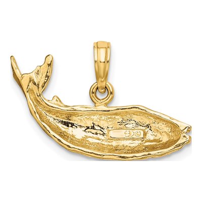 10K Yellow Gold Humpback Whale Pendant – view 5