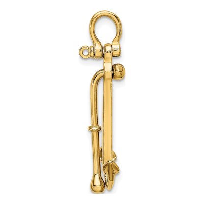 10K Yellow Gold 3D Anchor Charm – view 3