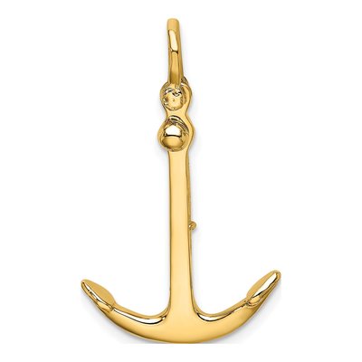 10K Yellow Gold 3D Anchor Charm – view 5