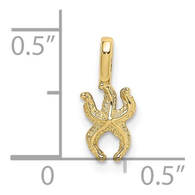 10K Yellow Gold Mini Starfish Pendant – view 4