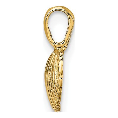 10K Yellow Gold Mini Scallop Shell Pendant – view 3