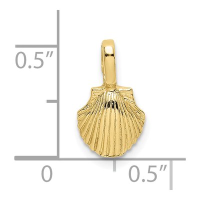 10K Yellow Gold Mini Scallop Shell Pendant – view 4