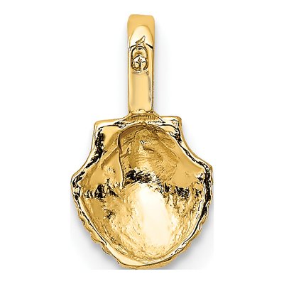 10K Yellow Gold Mini Scallop Shell Pendant – view 5