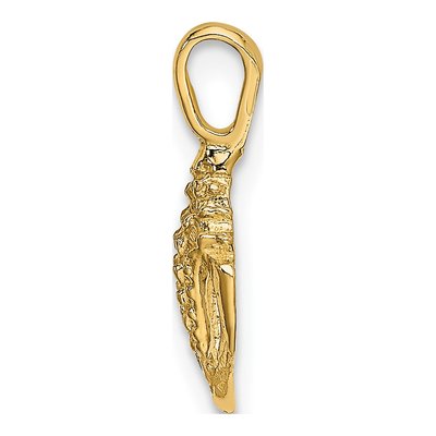10K Yellow Gold Mini Conch Shell Pendant – view 3