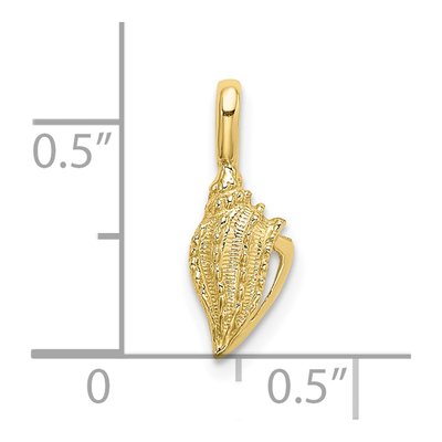 10K Yellow Gold Mini Conch Shell Pendant – view 4