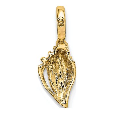 10K Yellow Gold Mini Conch Shell Pendant – view 5