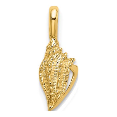 10K Yellow Gold Mini Conch Shell Pendant