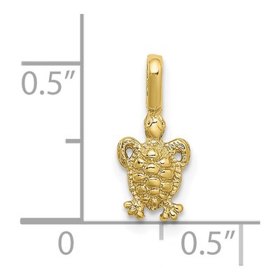10K Yellow Gold Mini Sea Turtle Pendant – view 4