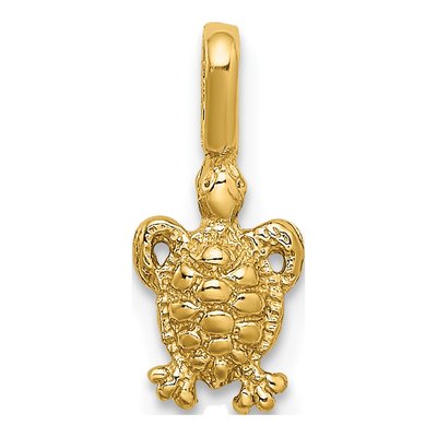 10K Yellow Gold Mini Sea Turtle Pendant