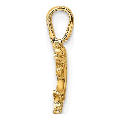 10K Yellow Gold Mini Dolphin Pendant – view 3