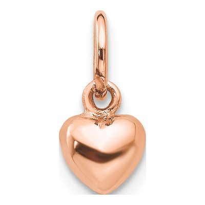 10K Rose Gold 3-D Mini Heart Charm