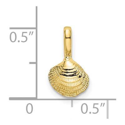 10K Yellow Gold Mini Clam Shell Pendant – view 4