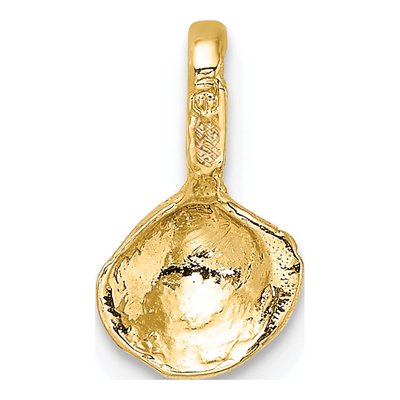 10K Yellow Gold Mini Clam Shell Pendant – view 5