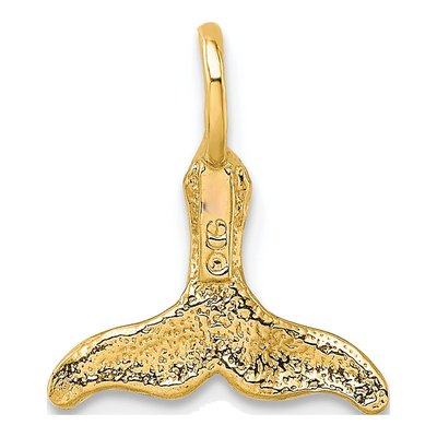 10K Yellow Gold Mini Whale Tail Pendant – view 5