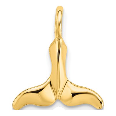 10K Yellow Gold Mini Whale Tail Pendant