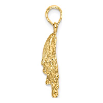 10K Yellow Gold Lions Paw Shell Pendant – view 3