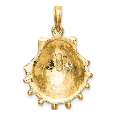 10K Yellow Gold Lions Paw Shell Pendant – view 5