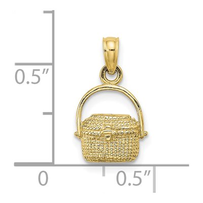 10K Yellow Gold Nantucket Basket Pendant – view 4