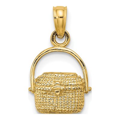 10K Yellow Gold Nantucket Basket Pendant